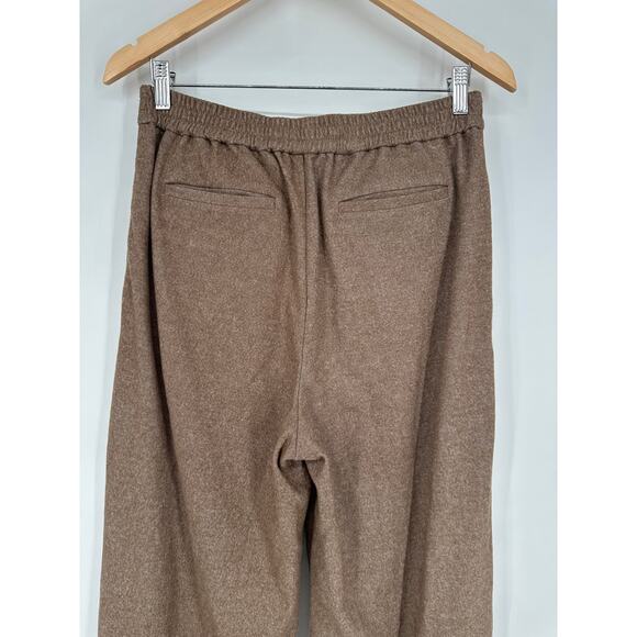 Faherty Dream Flannel Trouser Pants Cotton High Rise Pleated Wide Leg Camel Tan - Picture 7 of 11